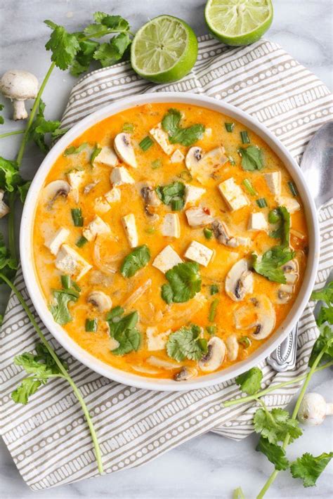 Spicy Thai Coconut Soup Tom Kha With Chicken Recipe In 2020
