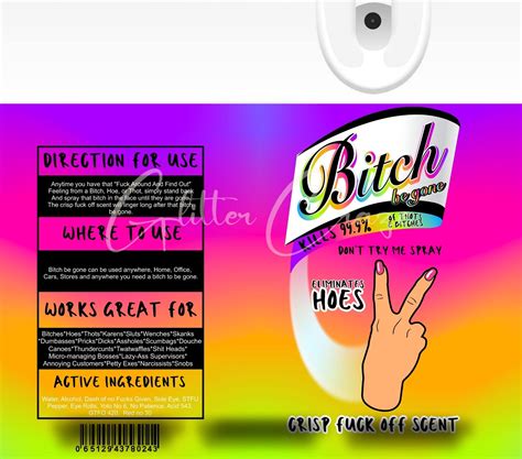 Bitch Be Gone Vinyl Tumbler Wraps 10 Designs Glitter Craze