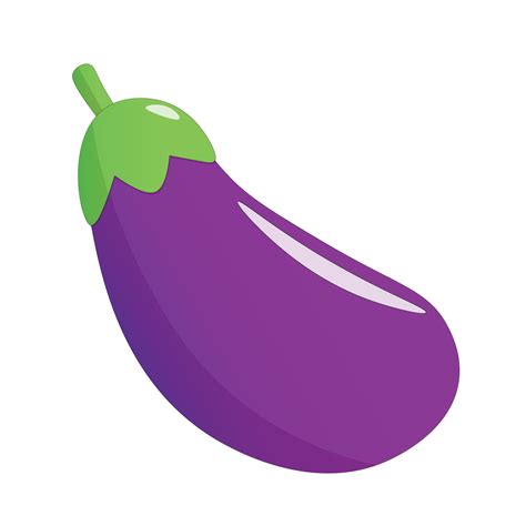 Cartoon Eggplant Emoji Icon Aubergine Symbol Isolated Vector