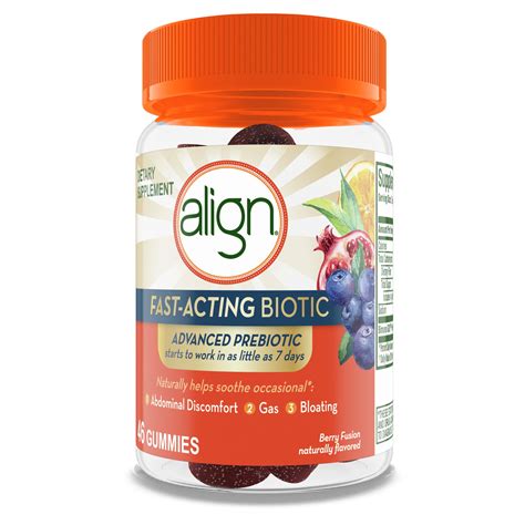 Align Fast Acting Biotic Prebiotic Probiotic Supplement 46 Gummies