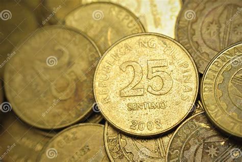 25 Centavo Philippine Coins Stock Image Image Of Denomination Five