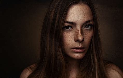 Women Olga Kobzar Freckles Face Portrait Hd Wallpaper