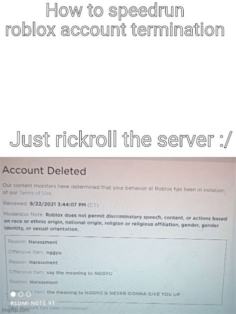 I Cant Believe My Friend Got Banned For Rickrolling Like Seriously Why
