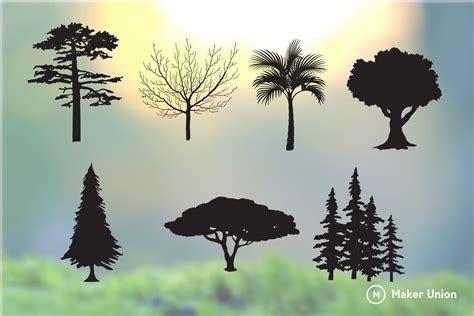 Tree Silhouettes Free Dxf Files Maker Union