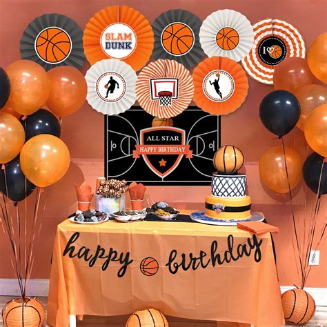 Homond Basketball Birthday Decorations Supplies Kit Basketball Party Supplies Basketball Theme