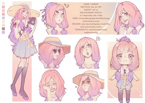 Carmen Oc Character Sheet By Moriartea Chan Character Design Girl