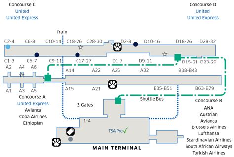 Washington Dulles Intl Iad Airport Map United Airlines