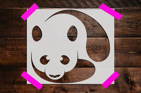 Panda Stencil Reusable Panda Stencil Art Stencil Diy Craft Etsy