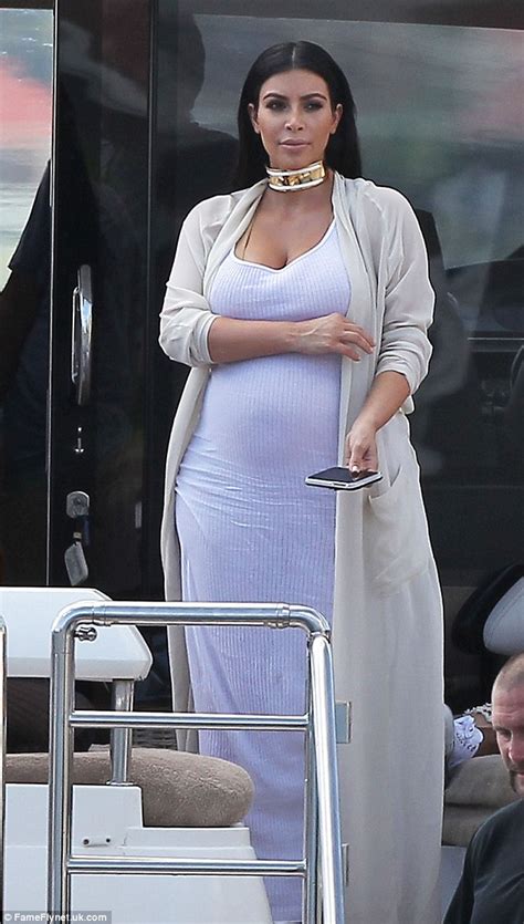 Pregnant Kim Kardashian Wears Faith Connexion Tank Dress In St Barts