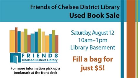 Aug 12 Used Book Sale At The Chelsea District Library Chelsea