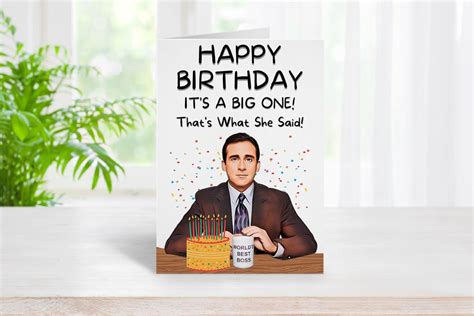 Michael Scott Card The Office Card Funny Birthday Card The Etsy