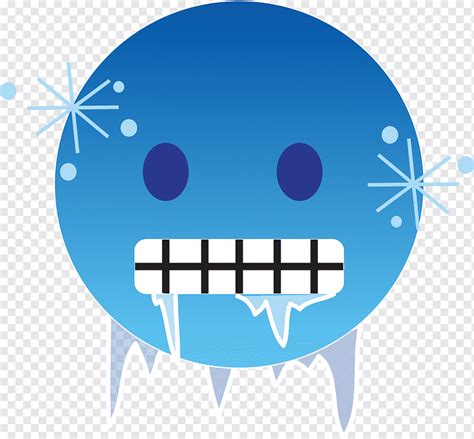 Frozen Emoji Emoticon Emotion Winter Ice Cold Freezing Blue