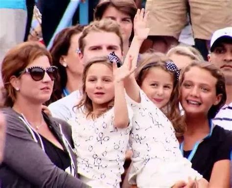 Mirka Federer Us Open 2014 With Twin Girls Charlene Riva And Myla