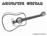 Coloring Guitar Acoustic Printable Instrument Guitars Printables Instruments Musical Super Sheets Crafty Drawing Amazing Visit Popular Coloringtop sketch template