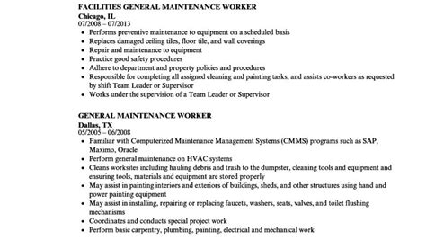 Maintenance Resume Sample General Maintenance Worker Resume Samples