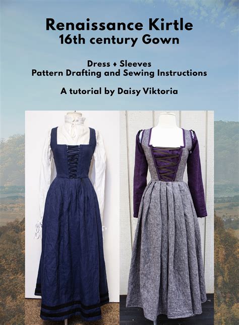 Renaissance Dress Kirtle Gown 16th Century Sca Faire Garb Pdf