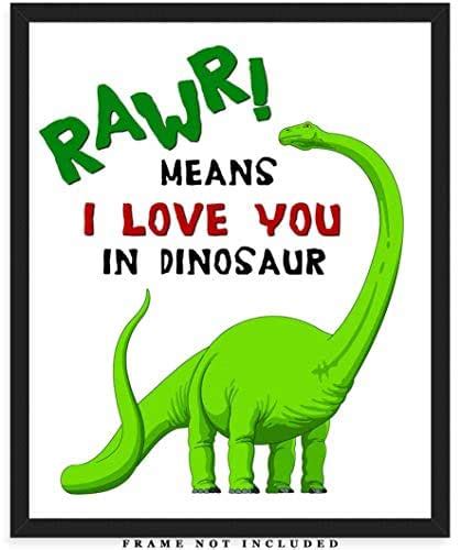 Rawr Means I Love You In Dinosaur Typography Wall Art Print 8x10 Unframed Picture