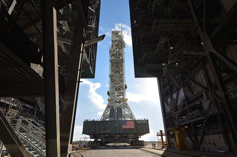 Evoking Apollo Nasa Launch Tower Enters Vehicle Assembly Building