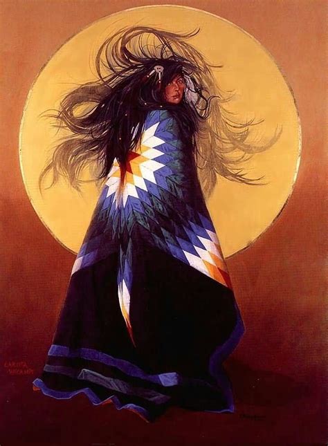 A Painting Of A Woman With Her Hair In The Wind And Wearing A Long Dress