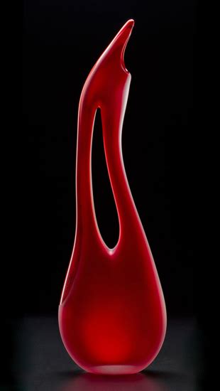 Red Color Collection Of Art Glass Sculpture By Bernard Katz