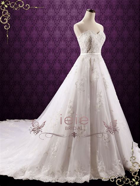 Classic Strapless Lace Ball Gown Wedding Dress Darlene