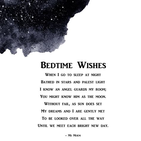 Bedtime Wishes A Rhyming Poem For Children Ms Moem Poems Life Etc