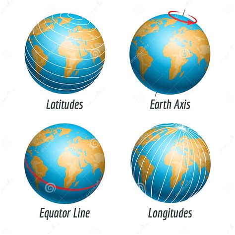 Latitude And Longitude Of Earth Globe Stock Vector Illustration Of