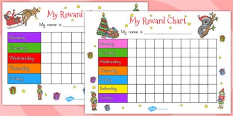Christmas Themed Reward Chart Teacher Made