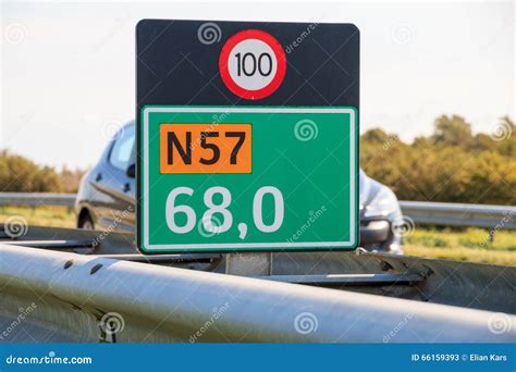 Kilometer Marker In The Netherlands Stock Image Image Of Roadside