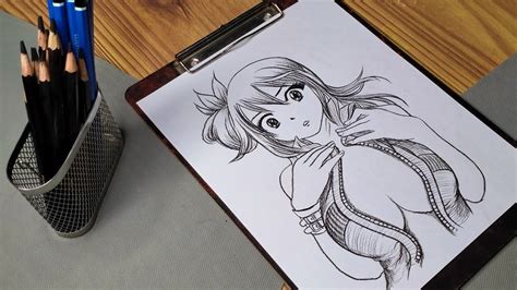 how to draw a sexy anime pencil drawing [6] asmr youtube