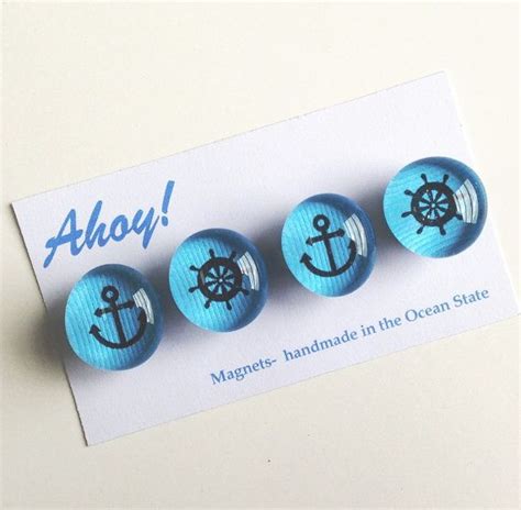 Cute Nautical Magnets Or Push Pins Thumbtacks Set Of 4 Etsy Etsy