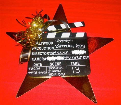 Hollywood Clapboard Birthday Invitation Design Dazzle Hollywood