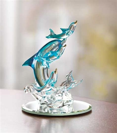 Spun Glass Dolphin Figurine