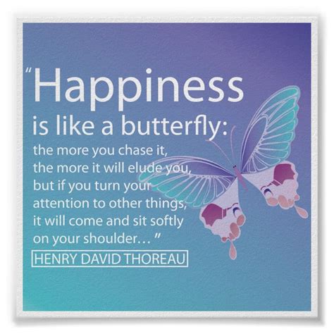 Happiness Is Like A Butterfly Quote Poster In 2021