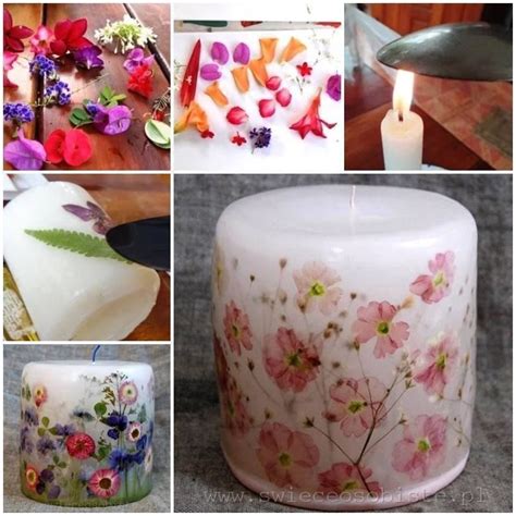 Diy Fresh Flower Candle Pressed Flower Candles Dried Flower Candles