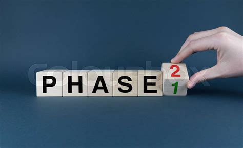 Phase 1 And 2 Cubes Form The Words Phase 1 And Phase 2 Stock Image