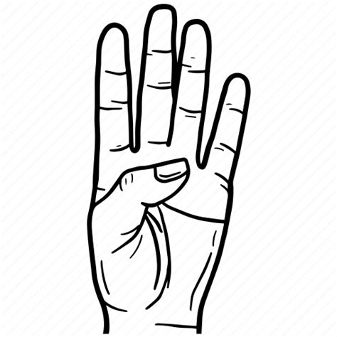 Finger Fingers Four Gesture Gestures Hand Thumb Icon