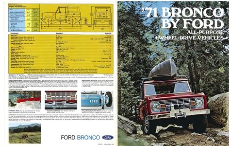Ford Bronco Brochure 1971 Ford Bronco Bronco Vintage Advertisements