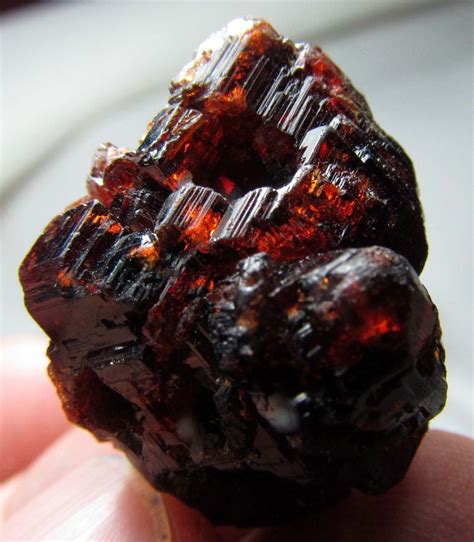 5910 Ct Deep Red Etched Spessartine Garnet Crystal From Northern