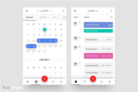 Stunning Examples Of Calendar Mobile App Design 1stwebdesigner