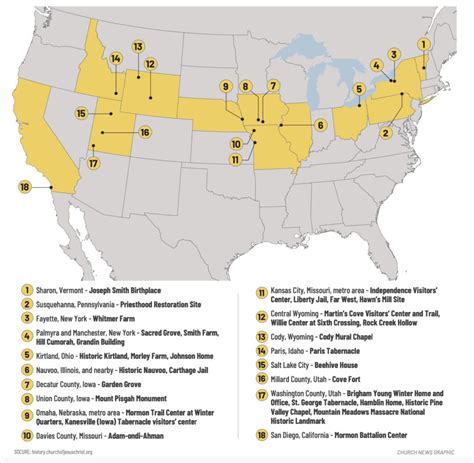 Map: How many Church historic sites can you identify? - LDS Living