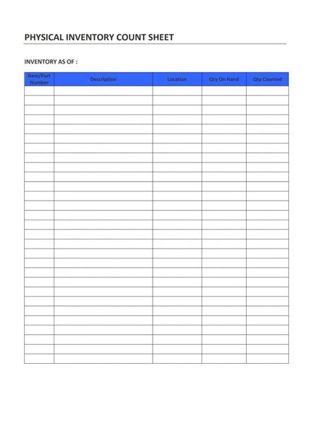 Free excel workbooks that you can download, to see how functions, macros, and other features work. Physical Inventory Count Sheet Template | Spreadsheet template, Excel spreadsheets templates ...