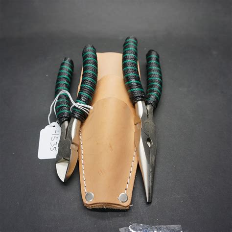 Leather Sheath W Titanium Coated 7 Pliers And Dykes