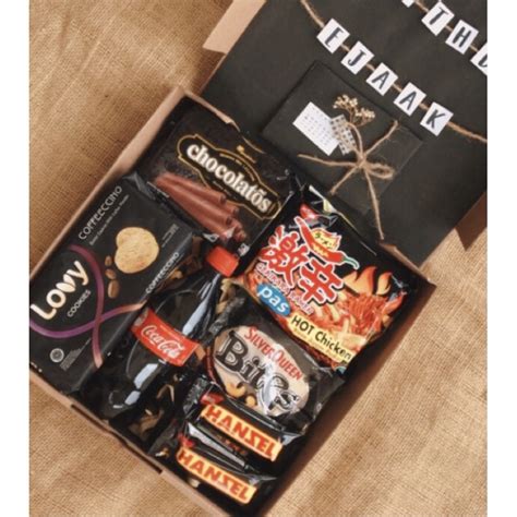 Jual Snackbox Black Snack Box Hitam Hadiah Ulang Tahun Aesthetic