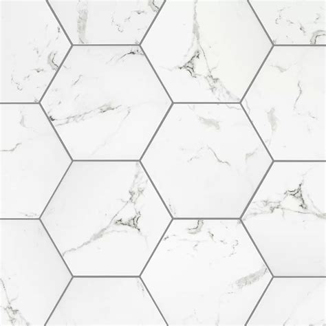 Timeless Calacatta 9 X 10 Beveled Porcelain Patterned Wall And Floor