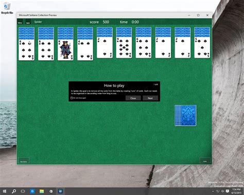 Hands On With Solitaire In Windows 10 Build 10056