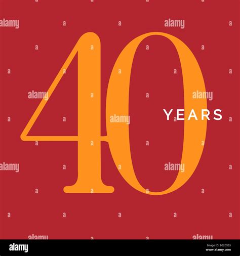 Forty Years Symbol Fortieth Birthday Emblem Anniversary Sign Number