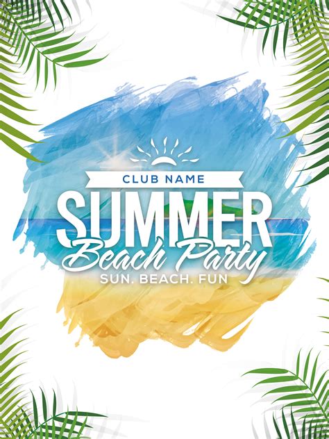 Summer Beach Party Poster Png Image For Free Download