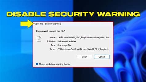 How To Disable Open File Security Warning In Windows 11 10 8 7 Youtube
