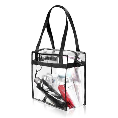 Clear Plastic Tote Bag Women Transparent Handbag Zip